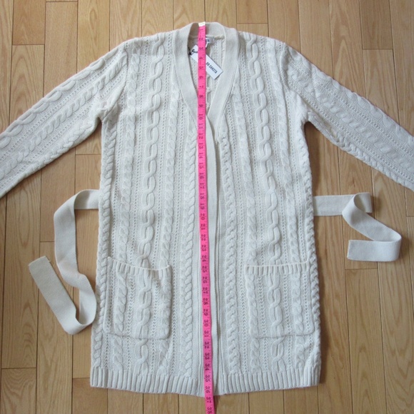 BB DAKOTA Sweater Coat Cable Knit Cardigan Pocketed and Belted NEW WITH TAGS - Picture 5 of 7